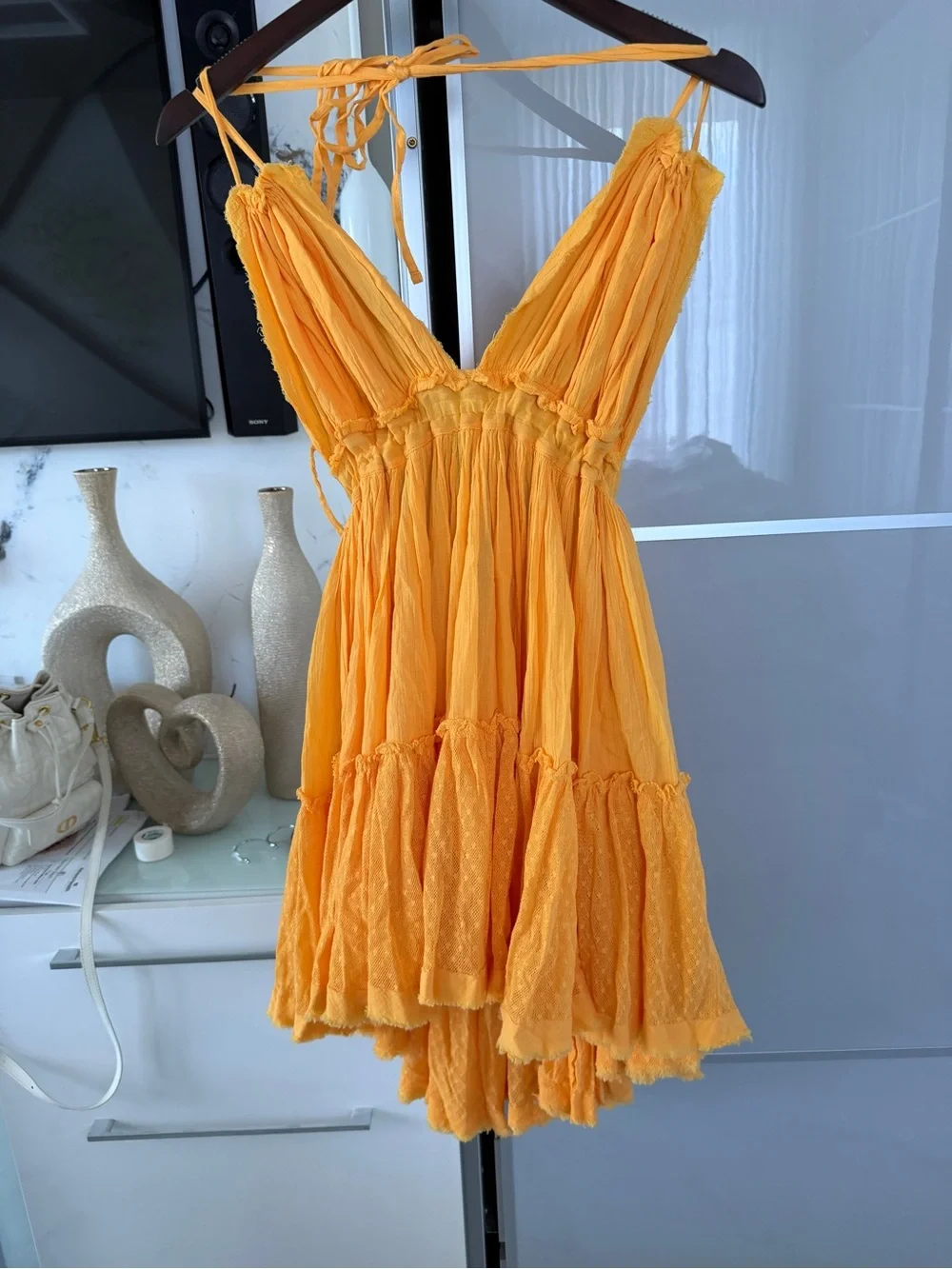Free People Mustard Yellow 100 degree dress, M, sku 71 - Picture 6 of 8